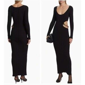 L'AGENCE Sloane Chain Cutout Body-Con Knit Dress Black M NWT NEW $495